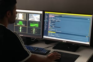 Man working with Pixotope software