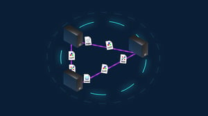Graph explaining how Pixotope Asset Hub simplifies multi-machine workflow in XR productions